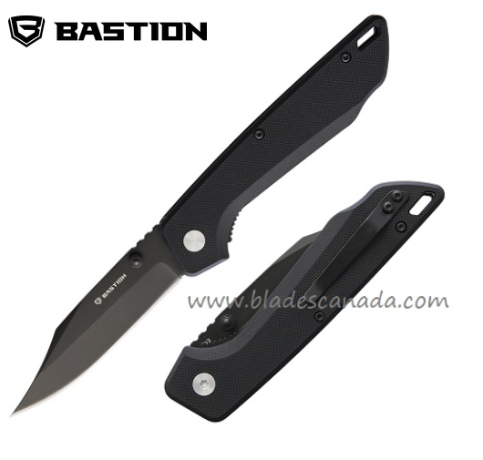 Bastion Blitz Folding Knife, D2 Black, G10 Black, BSTN2401 - Click Image to Close